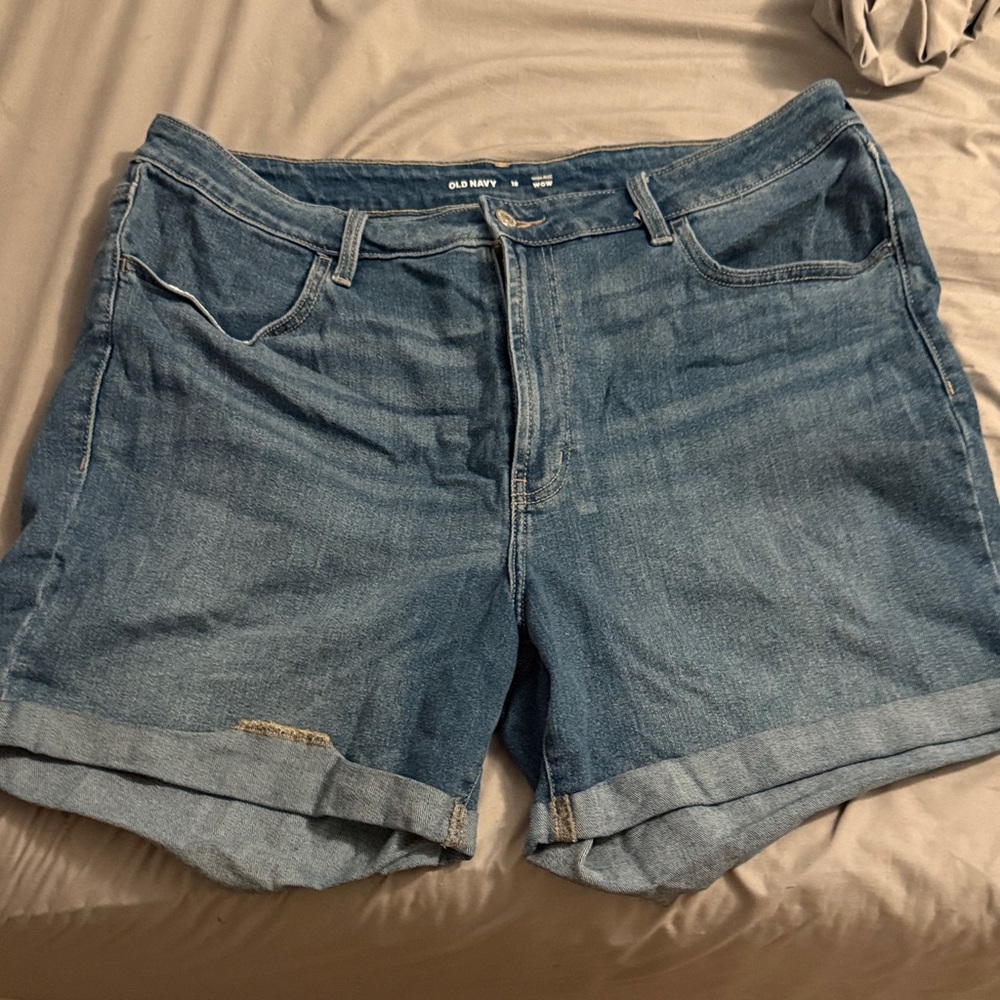 Old Navy Women's High Rise Wow Blue Jean Shorts